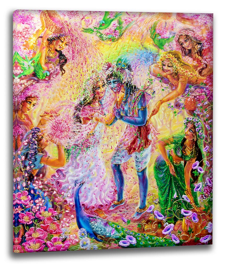 Radha Krishna Playing Holi Painting